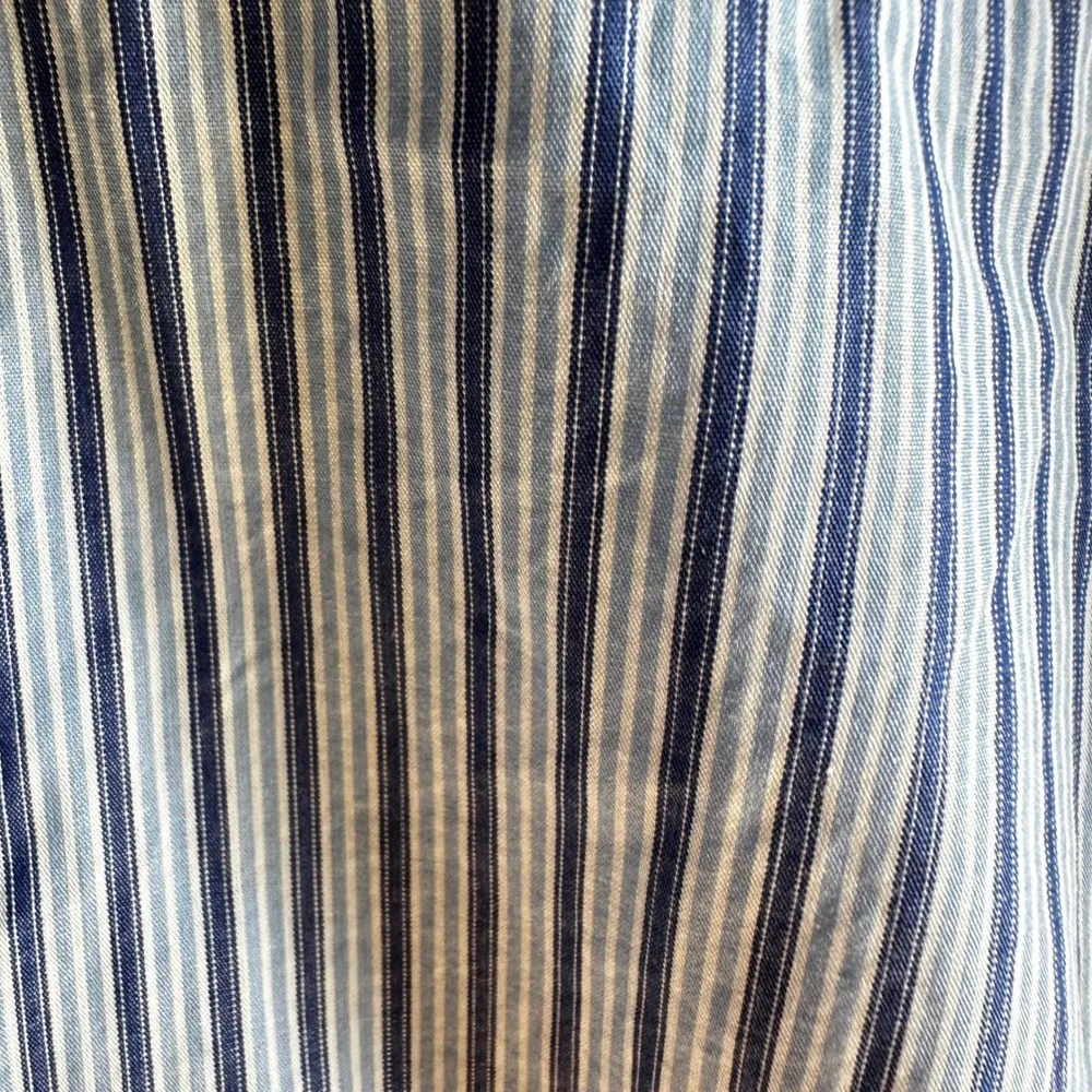 Zara Kids Button Down Shirt Blue/White Striped 3/4‎ Sleeve Classic Cotton NWT